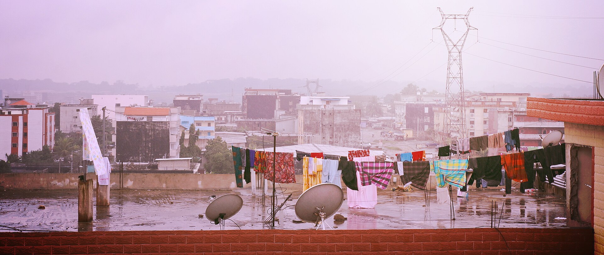 Rain over Cocody, Abidjan, in 2014.