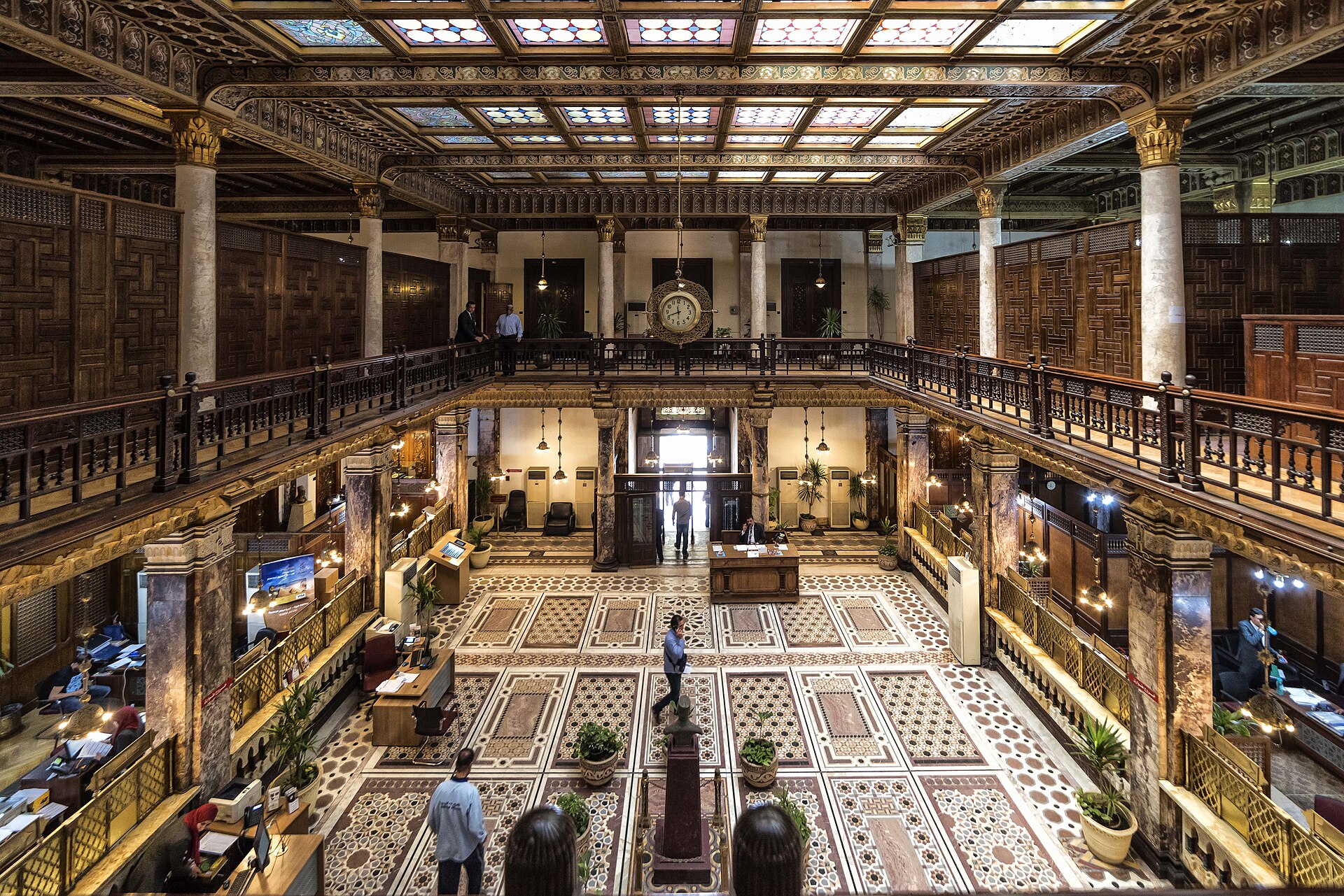 Inside the Banque Misr building in Cairo in 2018.