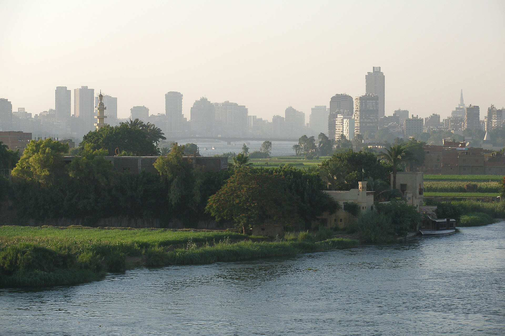 The Nile and the Cairo skyline.