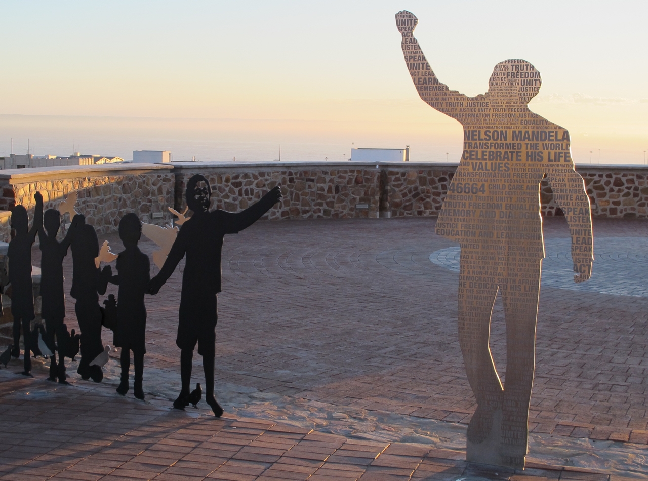 The "voting line" memorial at the Donkin Reserve in Gqeberha, which recalls the queues of the 1994 election.