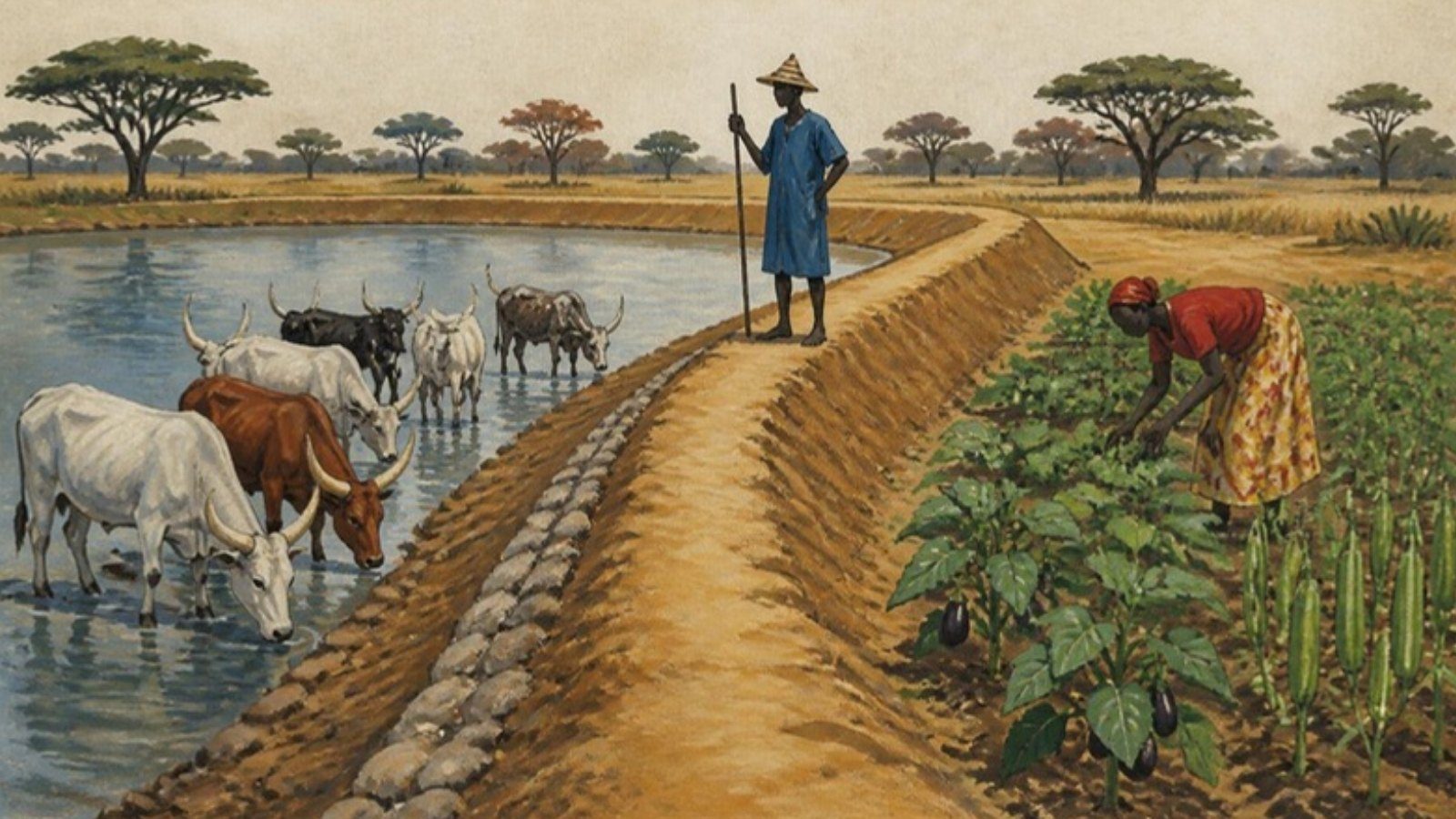 Illustration: The dam that ended a village's dry-season quarrels