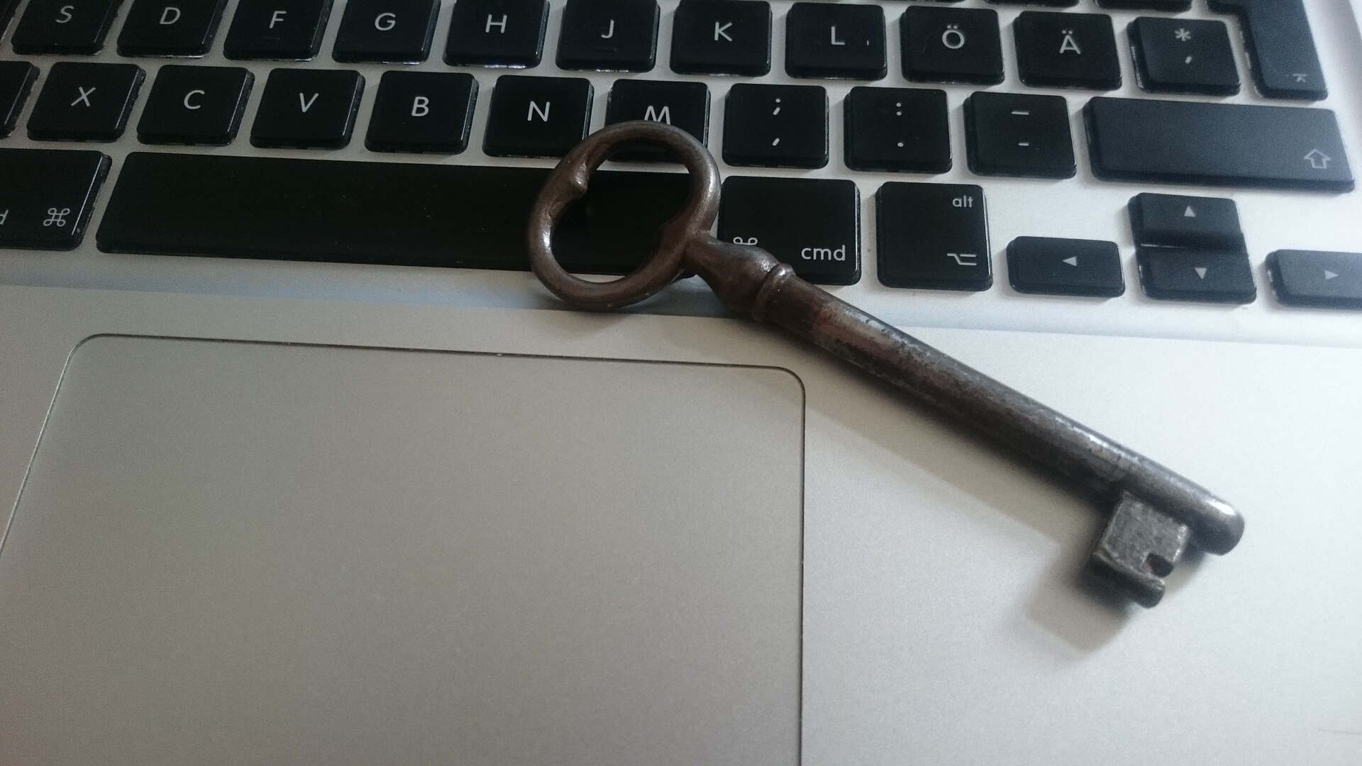 A key on a laptop keyboard.