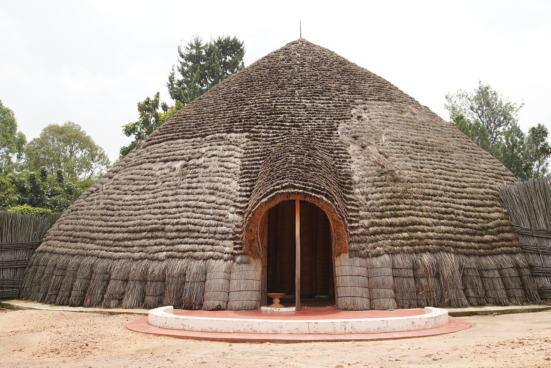 The reconstructed royal residence at the King's Palace Museum, Nyanza, in 2022.