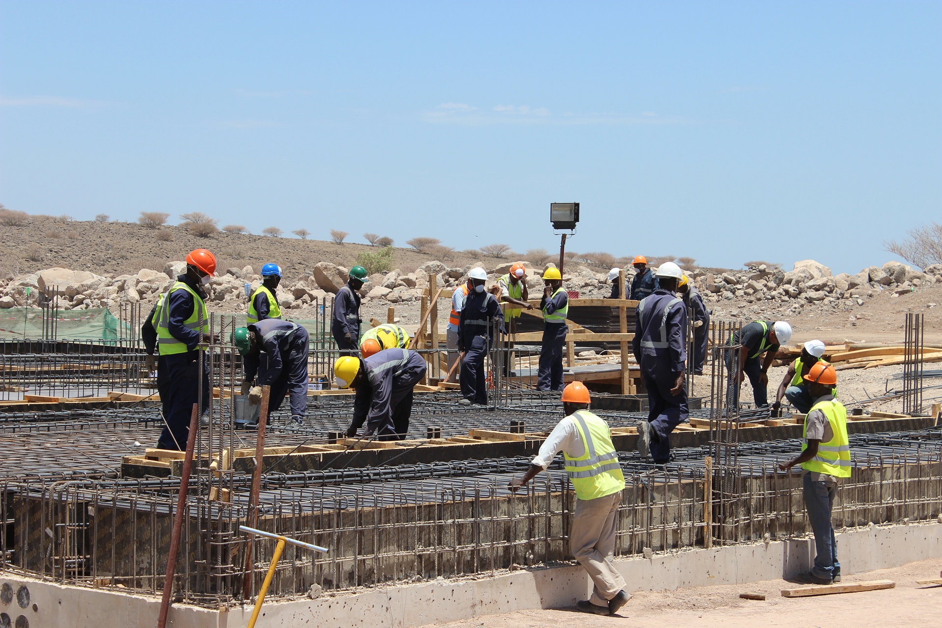 Construction at the Lake Turkana Wind Power project in northern Kenya in 2015.