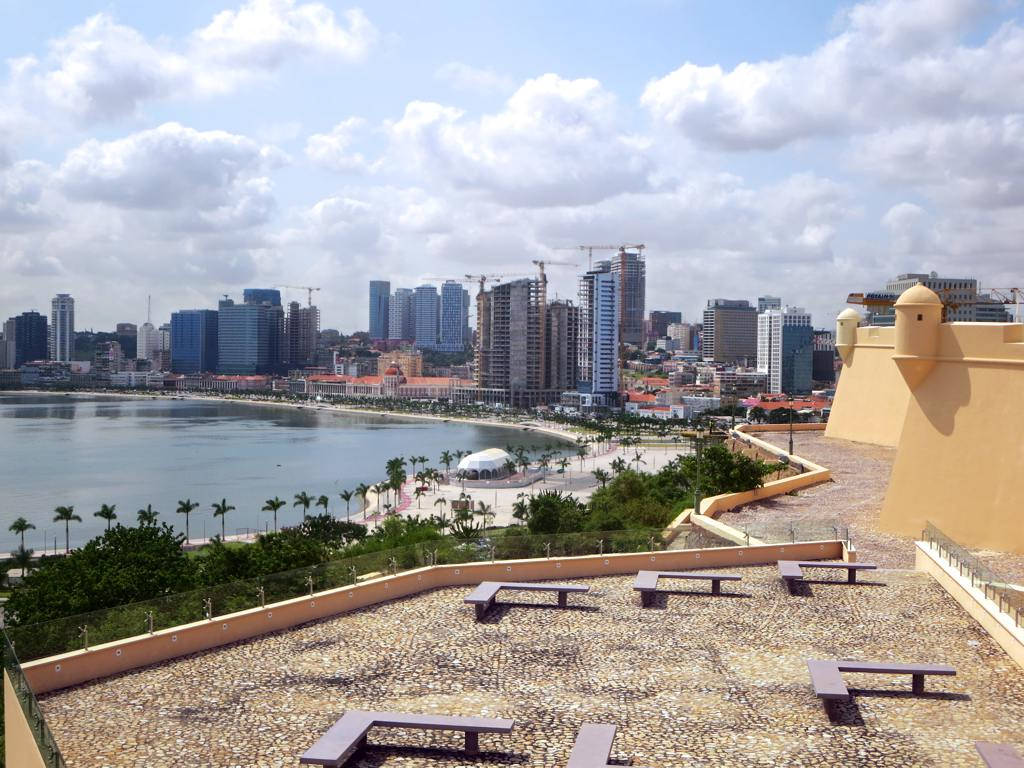 The bay at Luanda, with the Fortaleza de São Miguel, in 2015.
