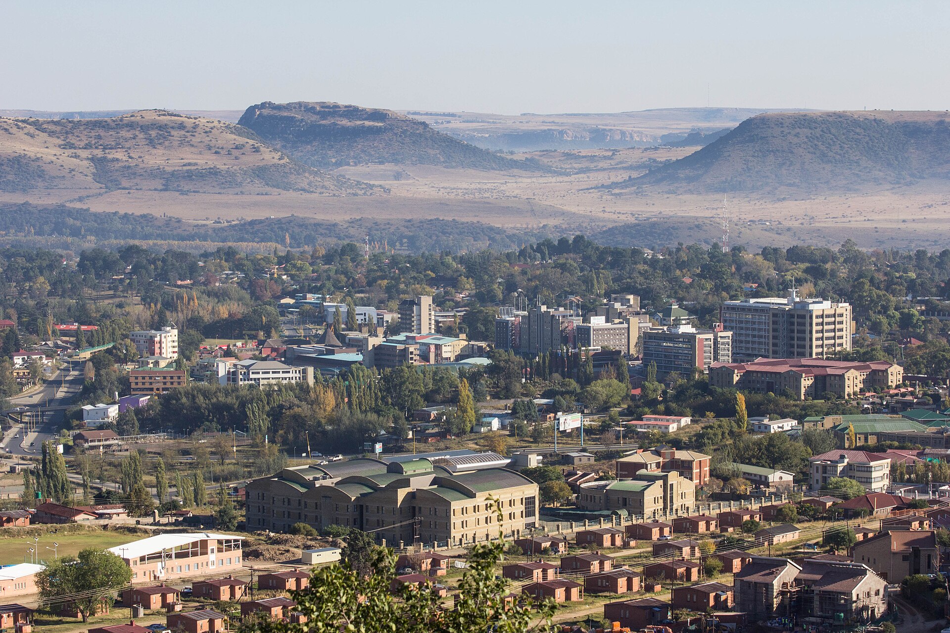 Maseru seen from Parliament Hill in 2013.