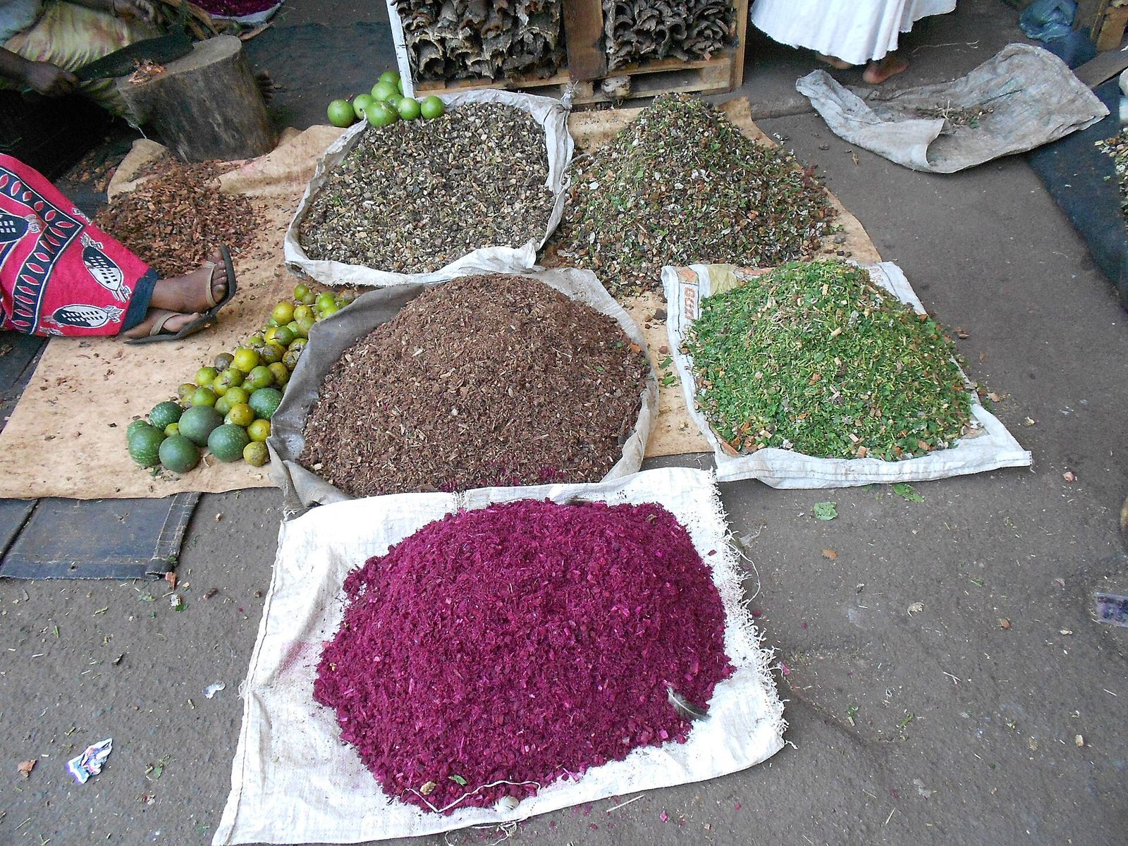 Dried herbs and plants on sale at a traditional medicine market in Durban in 2012.