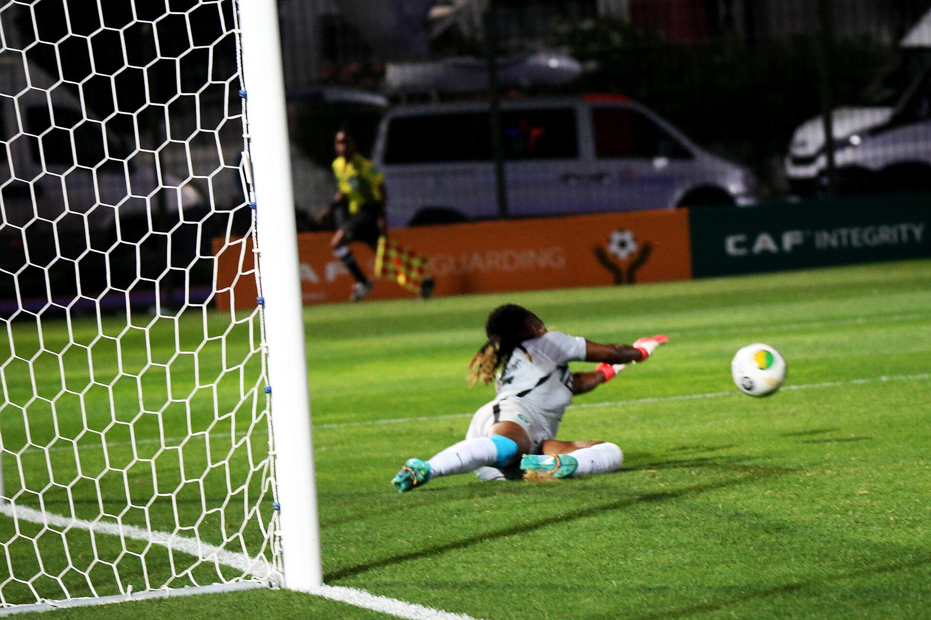 Chiamaka Nnadozie in goal for Nigeria against Botswana in 2022.