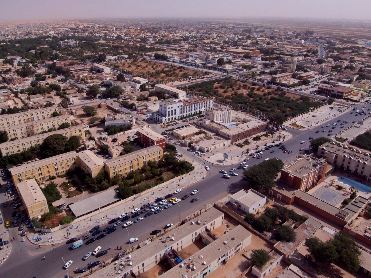 Central Nouakchott from the air in 2017.