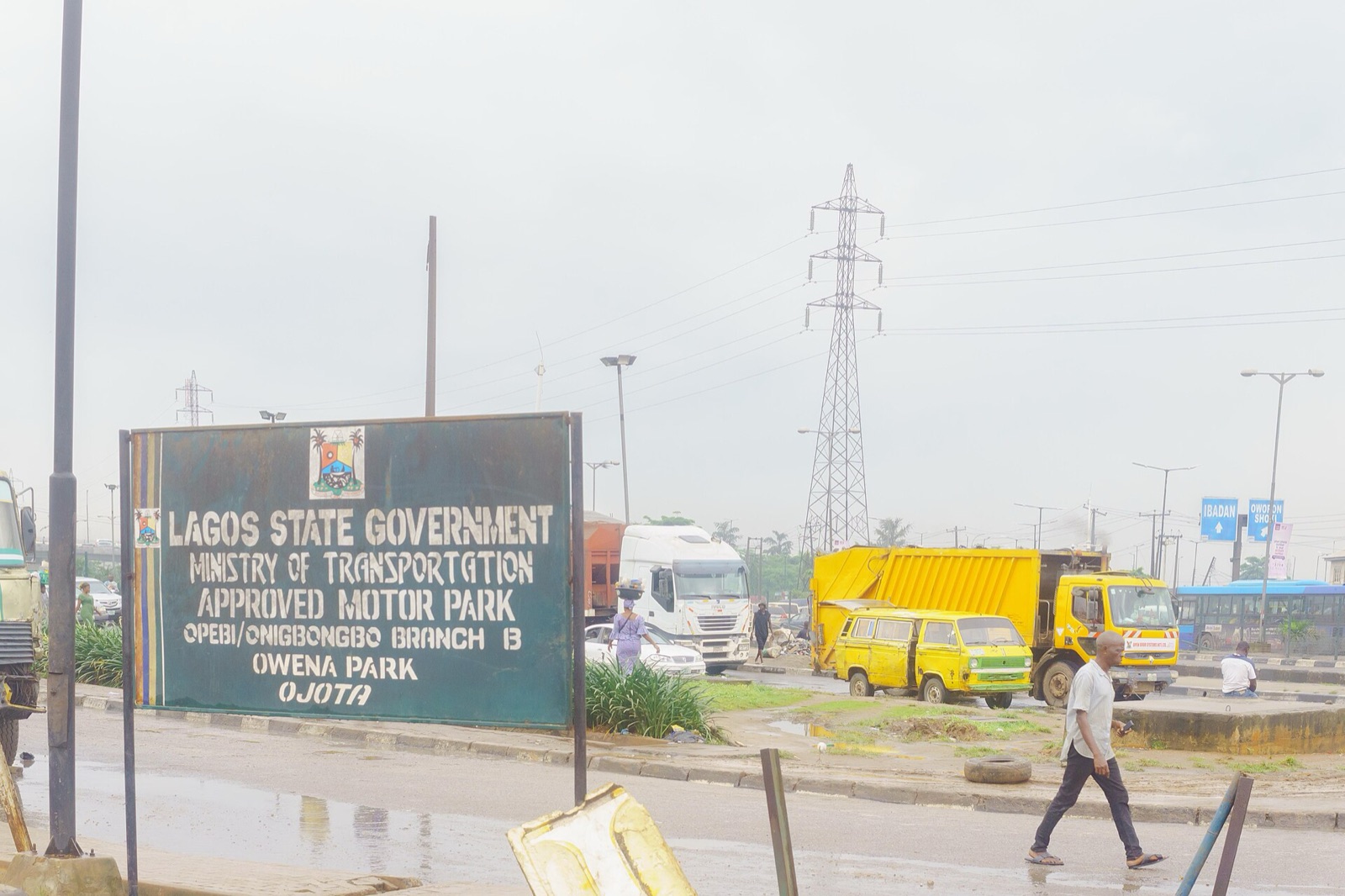 Power lines at Ojota in Lagos.