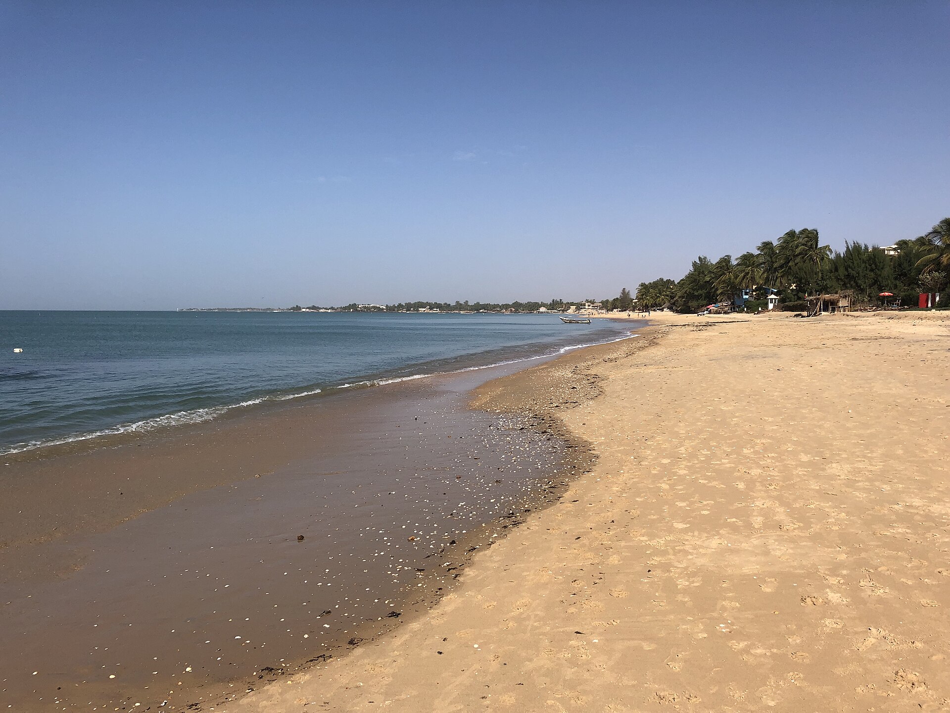 The beach at Saly Portudal, which hosts the Youth Olympic Games' beach and sea events, in 2018.